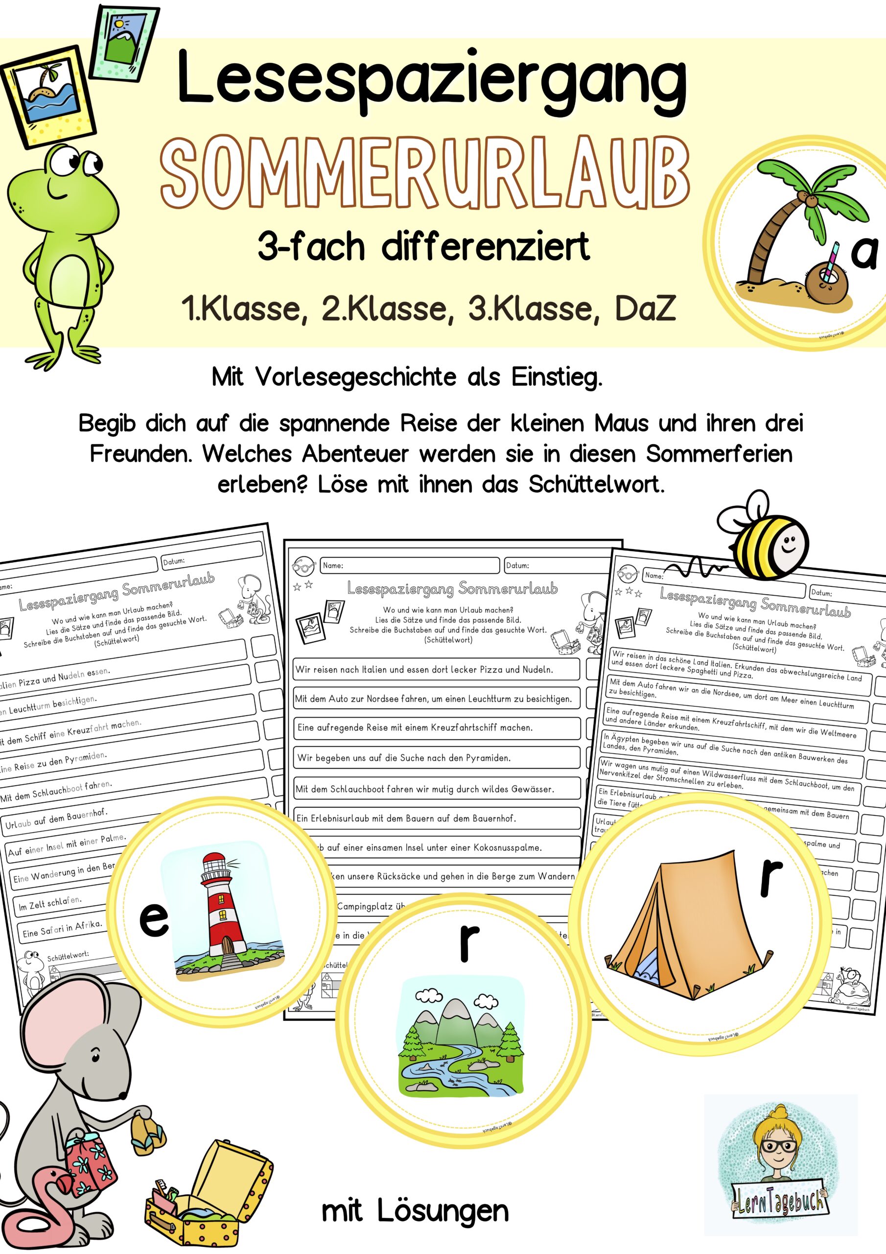 sommer Leseweg, Lesespaziergang Klasse 1, Klasse 2